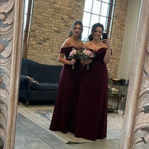 RED WINE BILL LEVKOFF DRESS WORN ONCE SIZE 10 LIKE NEW